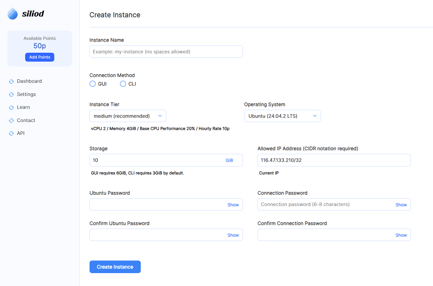 Simple form input screen after Google login